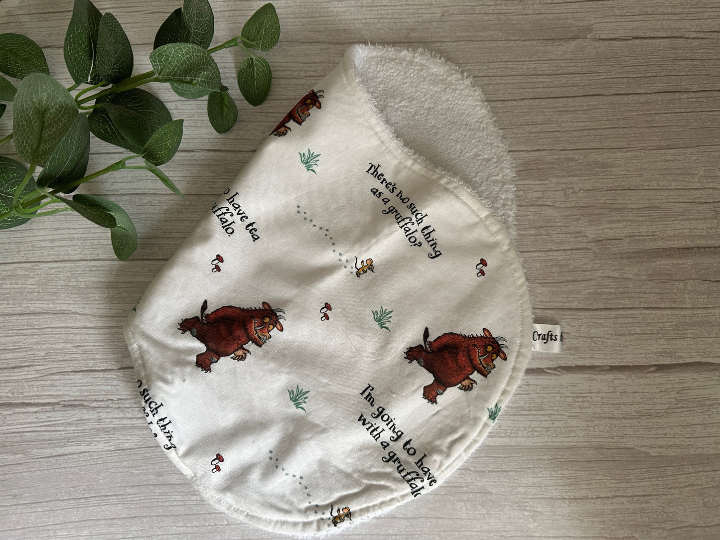 Cotton & Terry Towelling Baby Burping Cloth - The Gruffalo Collection