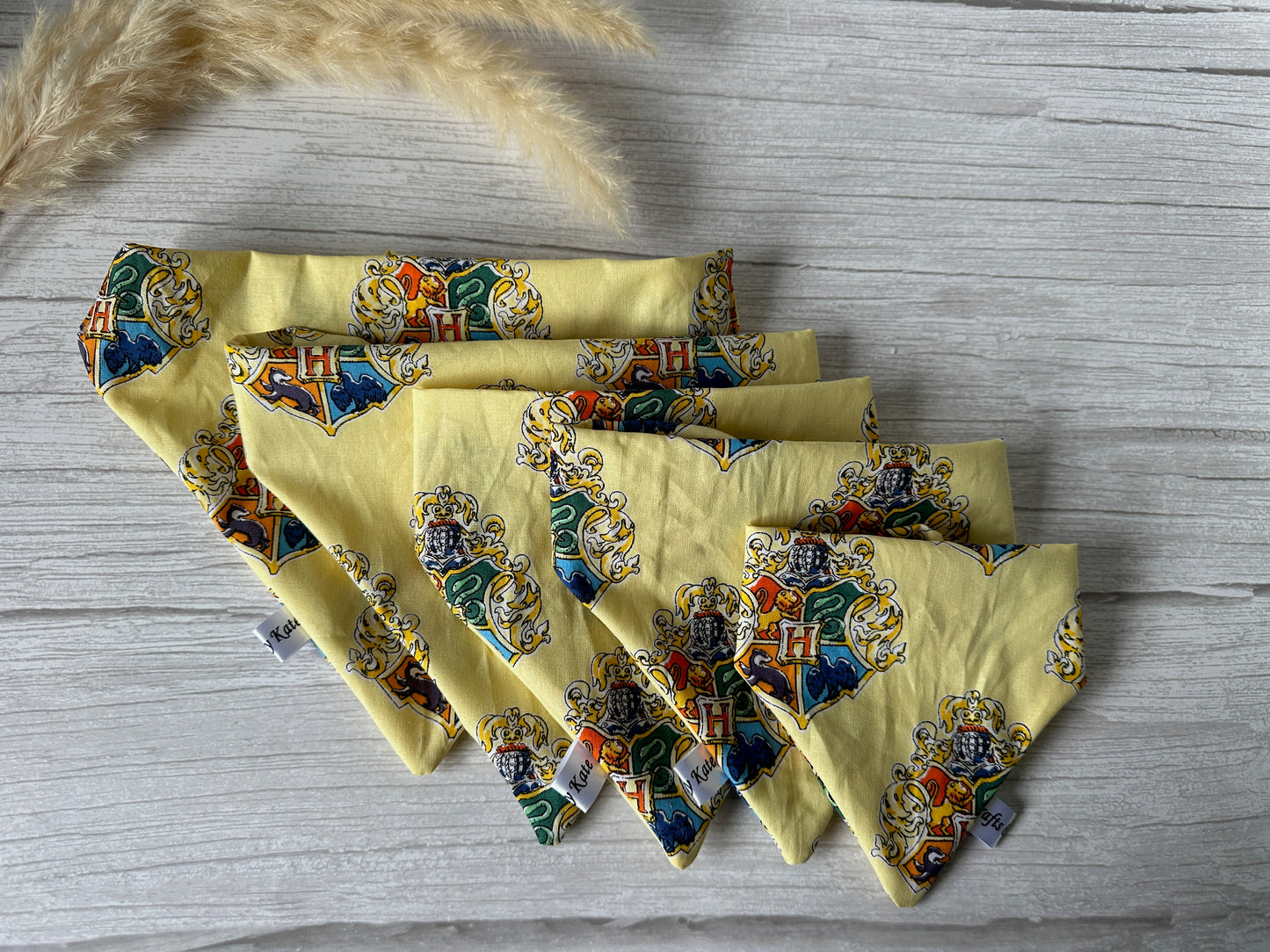 Cotton Pet Scrunchie Bandana - Harry Potter Houses Print