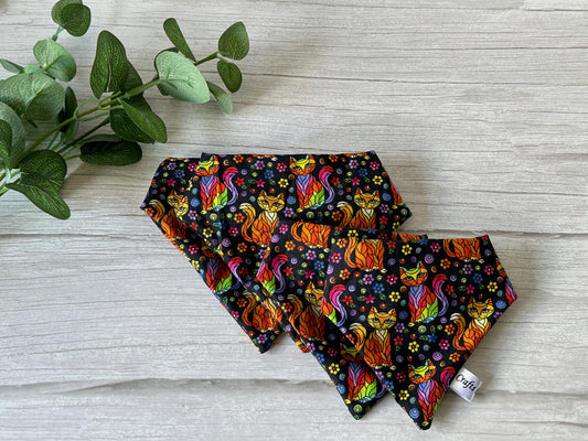 Cotton Pet Scrunchie Bandana - Rainbow Ginger Cat