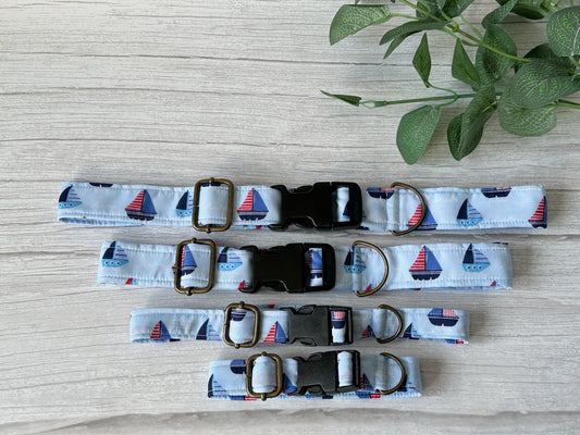 Cotton Pet Adjustable Collar - Seaside Dreams