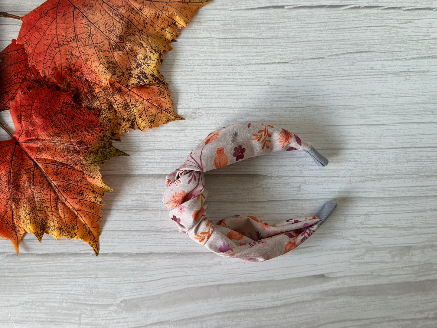 Cotton Knotted Headband - Woodland Floral