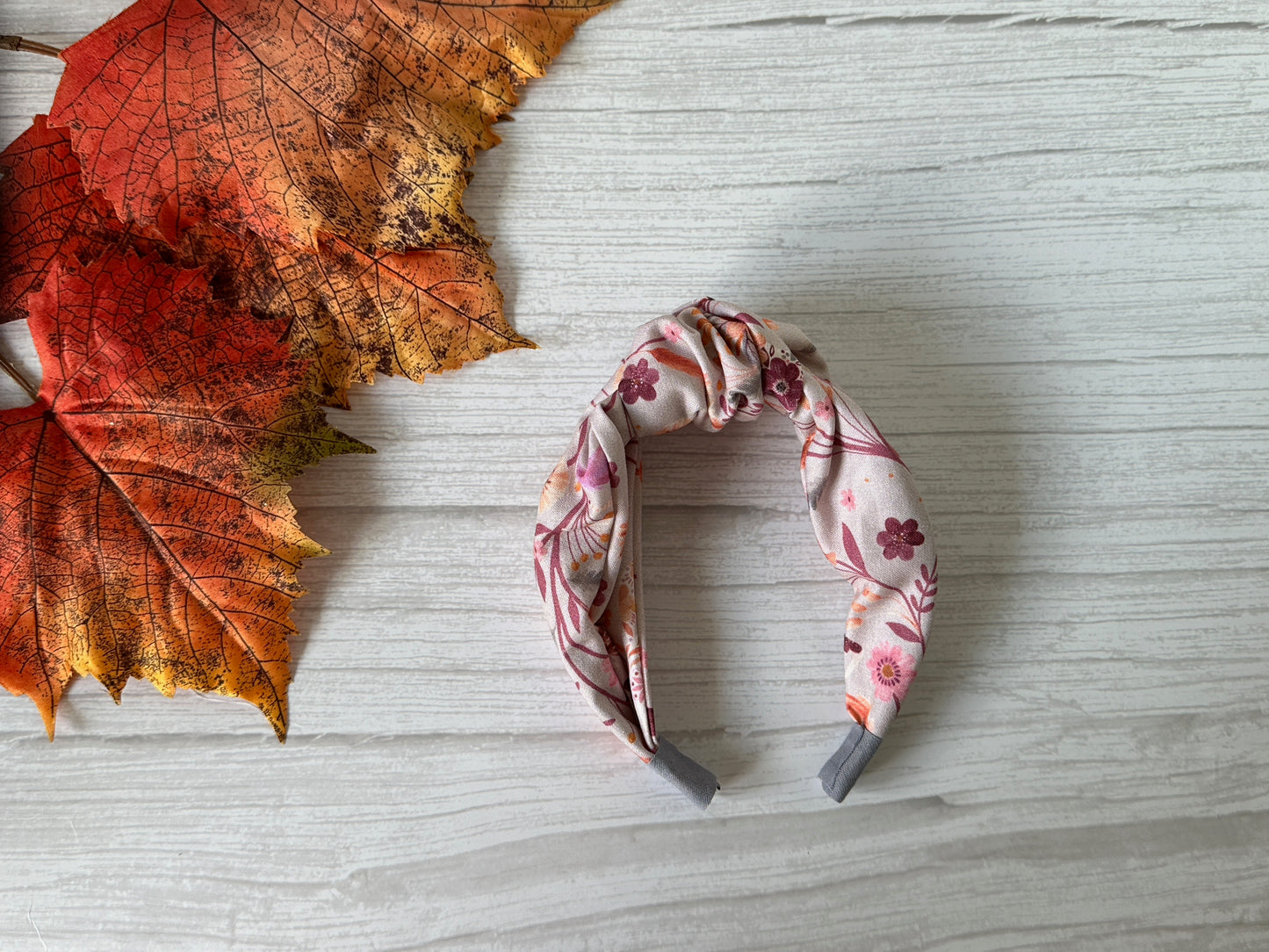 Cotton Knotted Headband - Woodland Floral