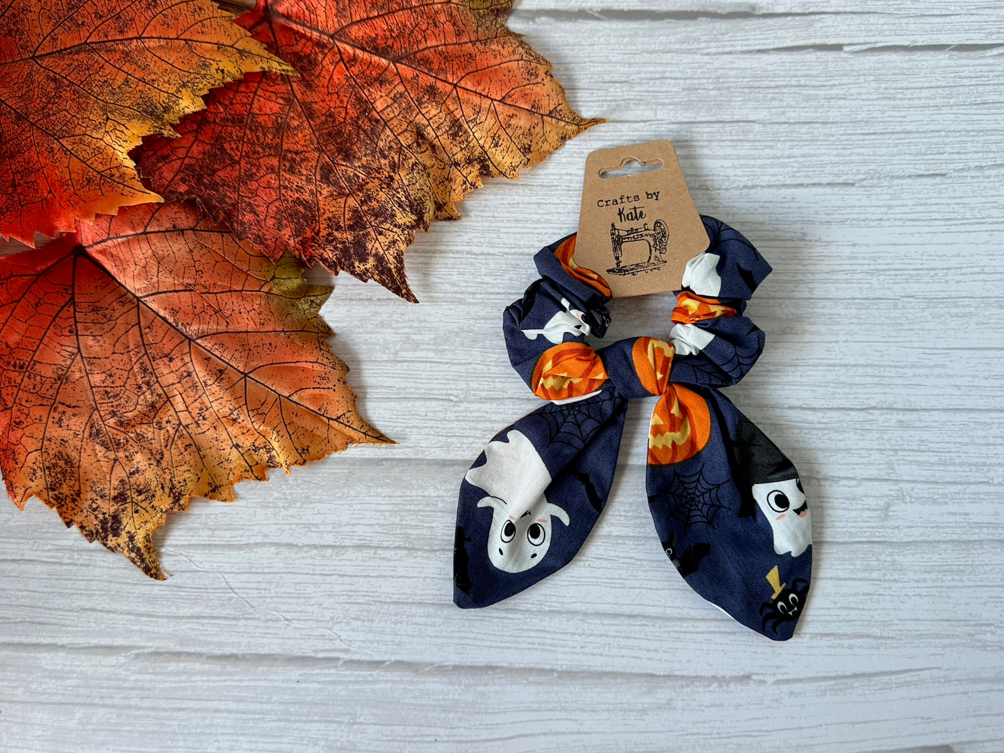 Cotton Scrunchie with tails - Midnight Halloween