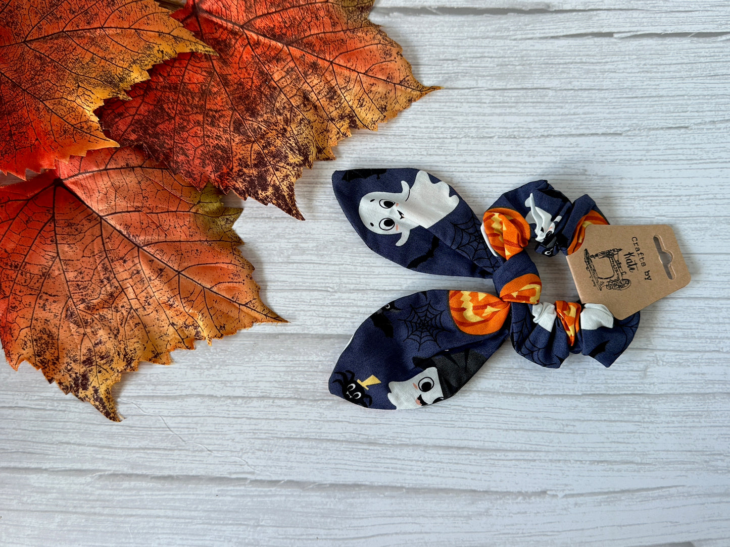 Cotton Scrunchie with tails - Midnight Halloween