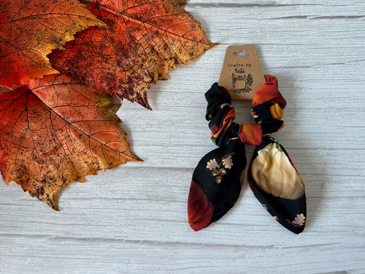 Cotton Scrunchie with tails - Black Pumpkins