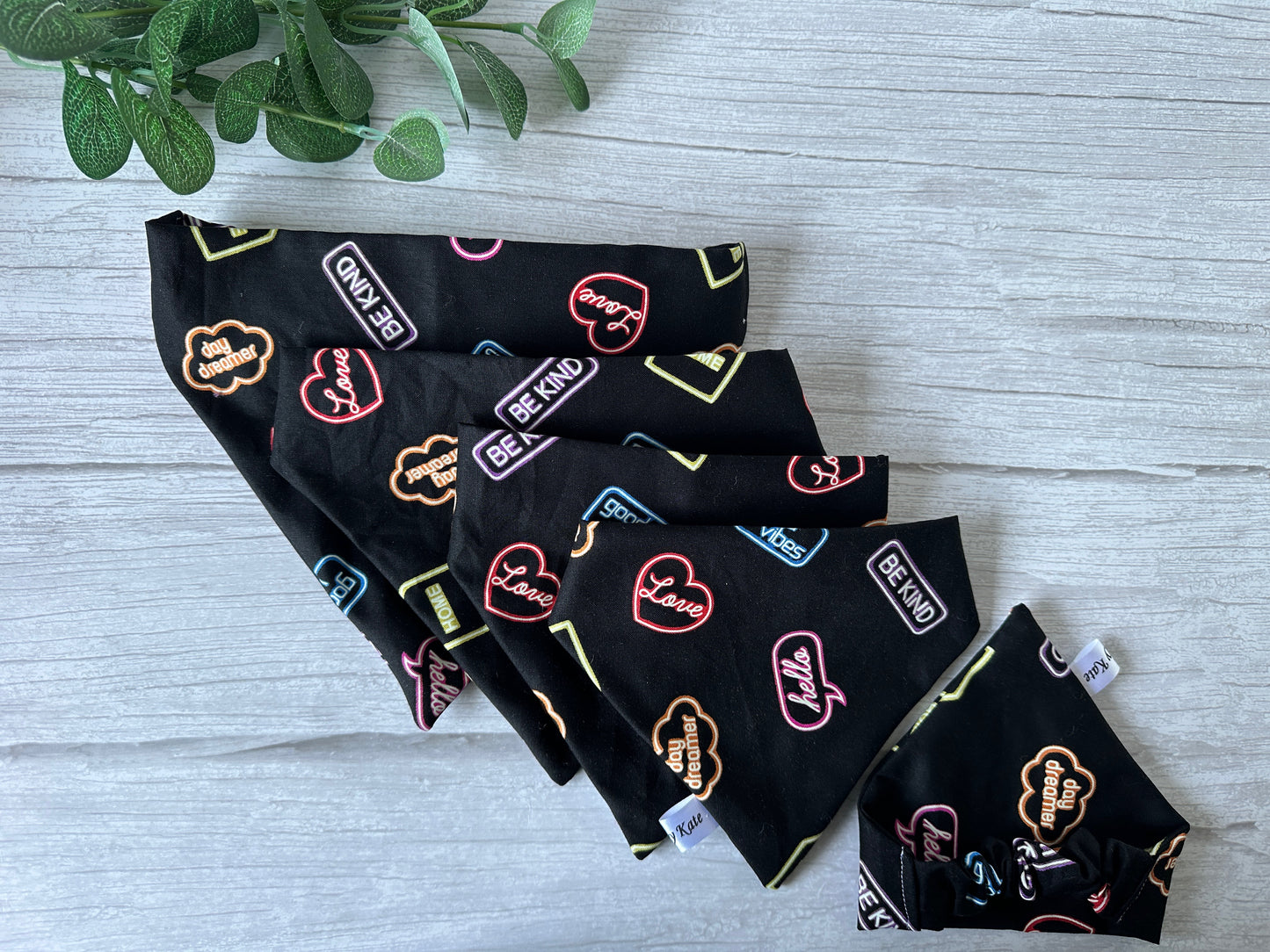 Cotton Pet Scrunchie Bandana - Glow in the Dark Signs