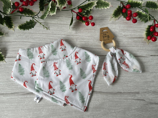 Cotton & Terry Towelling Baby Sets - Christmas Gnomes