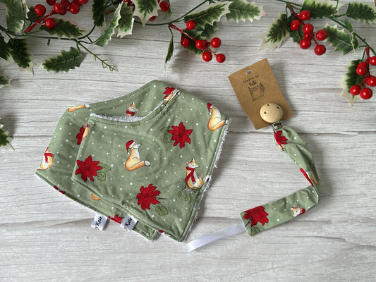 Cotton & Terry Towelling Baby Sets - Christmas Foxes