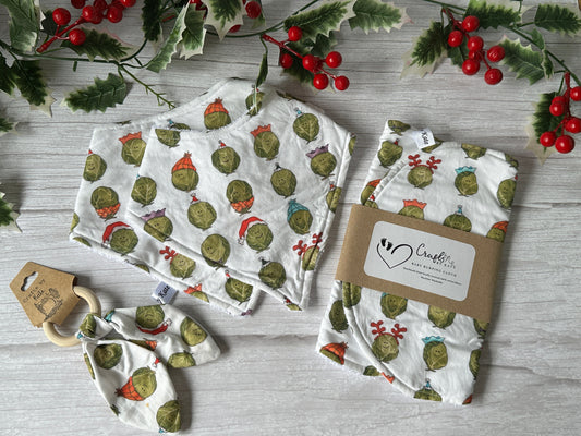 Cotton & Terry Towelling Baby Sets - Christmas Sprouts