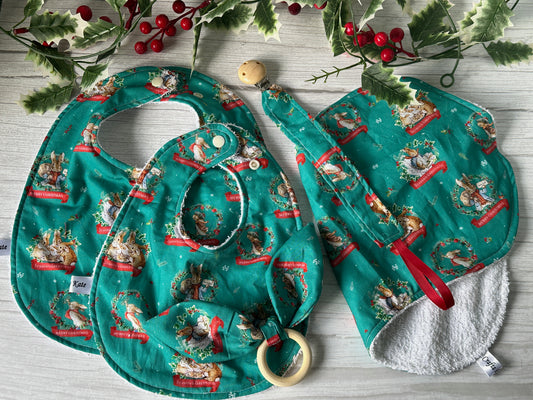 Cotton & Terry Towelling Baby Sets - Peter Rabbit's Christmas