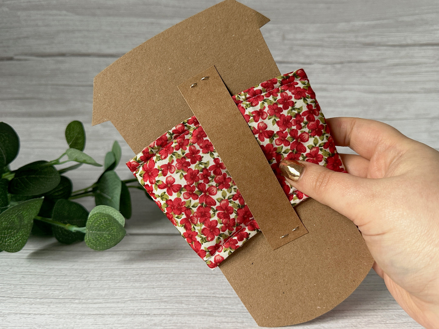 Cotton Reusable Cup Cozy - Red Floral