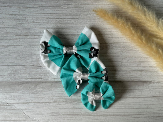 Cotton Pet Bow with collar attachment - Striped Schnauzers