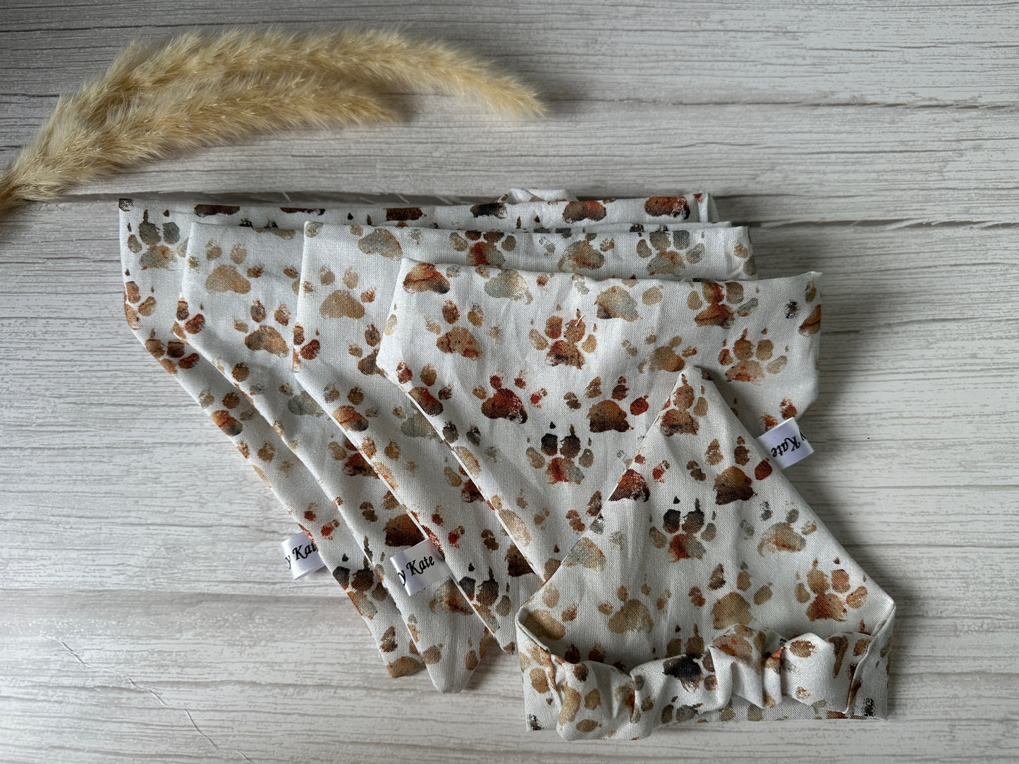 Cotton Pet Scrunchie Bandana - Caveman Paw Print