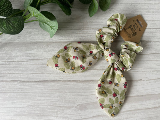 Cotton Scrunchie with tails - Ladybirds Garden