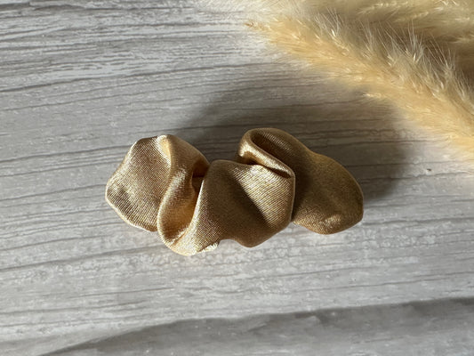 Silk French Barrette Scrunchie Clip - Luxury Gold