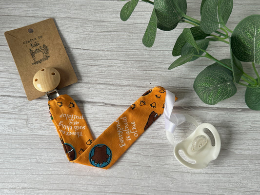 Cotton & Bamboo Baby Dummy Clip - Orange Gruffalo & Friends