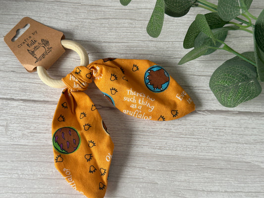 Cotton & Bamboo Baby Teething Rattle - Orange Gruffalo & Friends