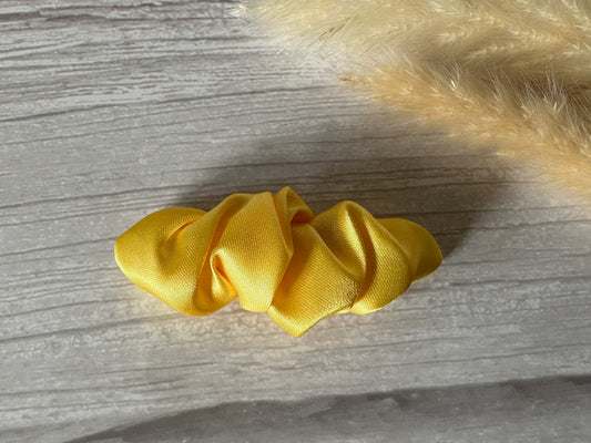 Silk French Barrette Scrunchie Clip - Sunshine Yellow