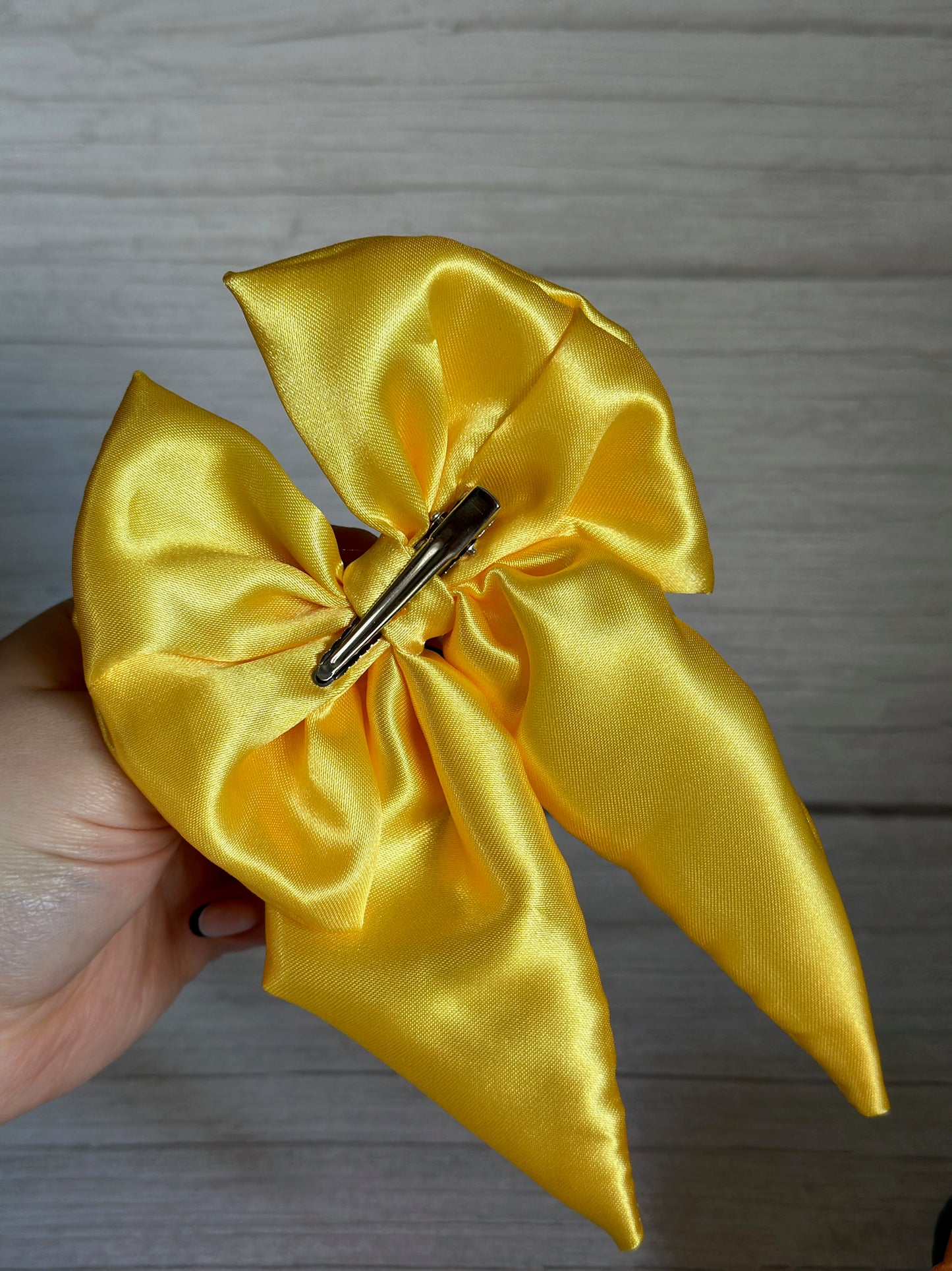 Silk Sailor Bow Clip - Sunshine Yellow