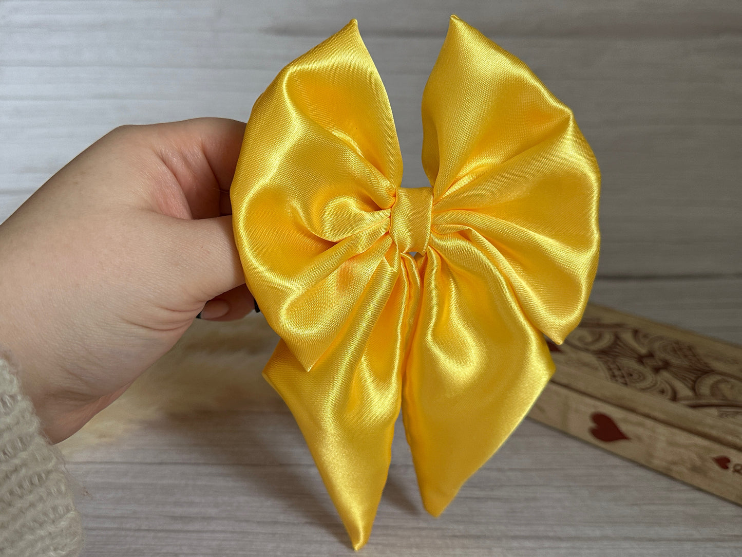 Silk Sailor Bow Clip - Sunshine Yellow