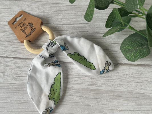 Cotton & Bamboo Baby Teething Rattle - Peter Rabbit Adventures