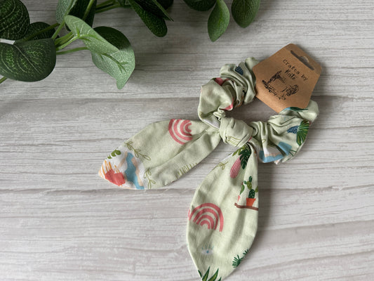 Cotton Scrunchie with tails - Plant & Yoga Lover