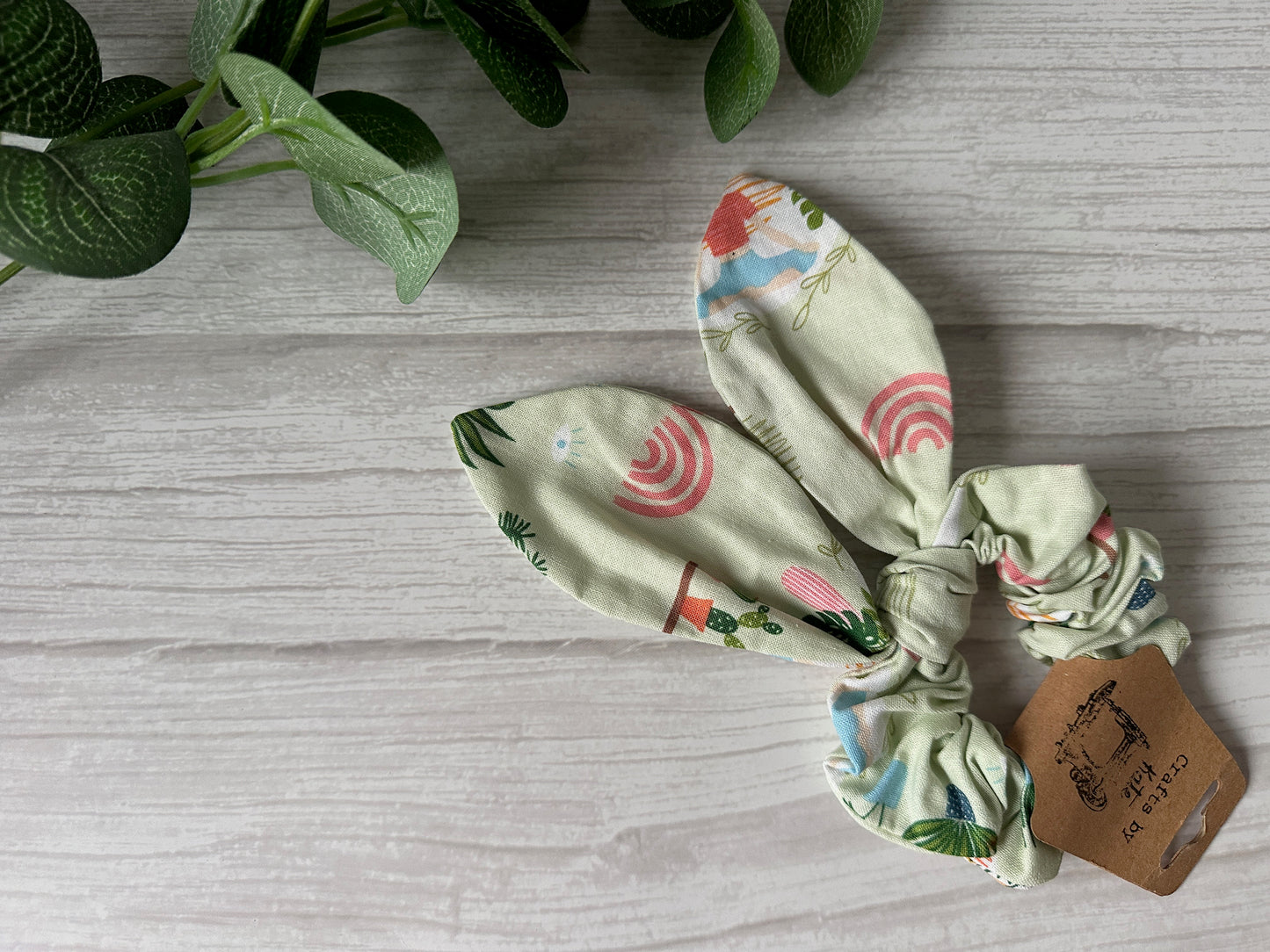 Cotton Scrunchie with tails - Plant & Yoga Lover