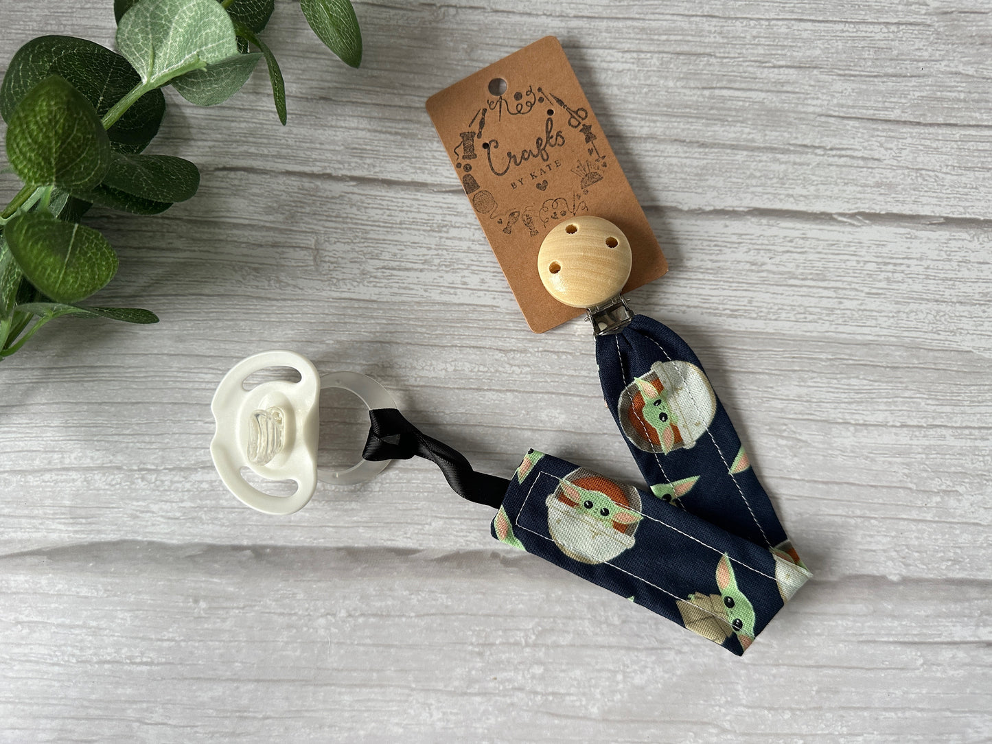 Cotton & Bamboo Baby Dummy Clip - Star Wars Baby Yoda