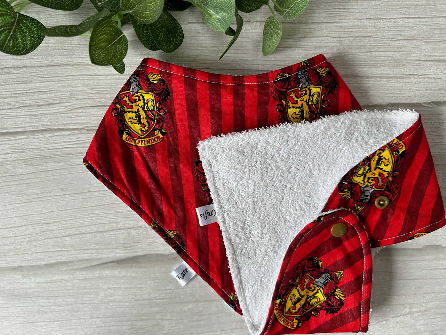 Cotton & Terry Towelling Baby Bandana Bib - Harry Potter's Gryffindor