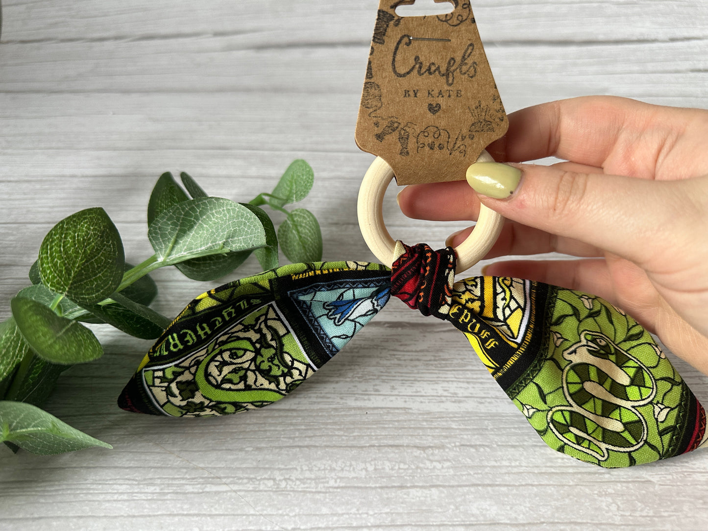 Cotton & Bamboo Baby Teething Rattle - Hogwarts Houses