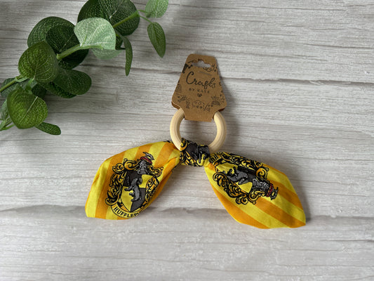 Cotton & Bamboo Baby Teething Rattle - Harry Potter's Huffelpuff