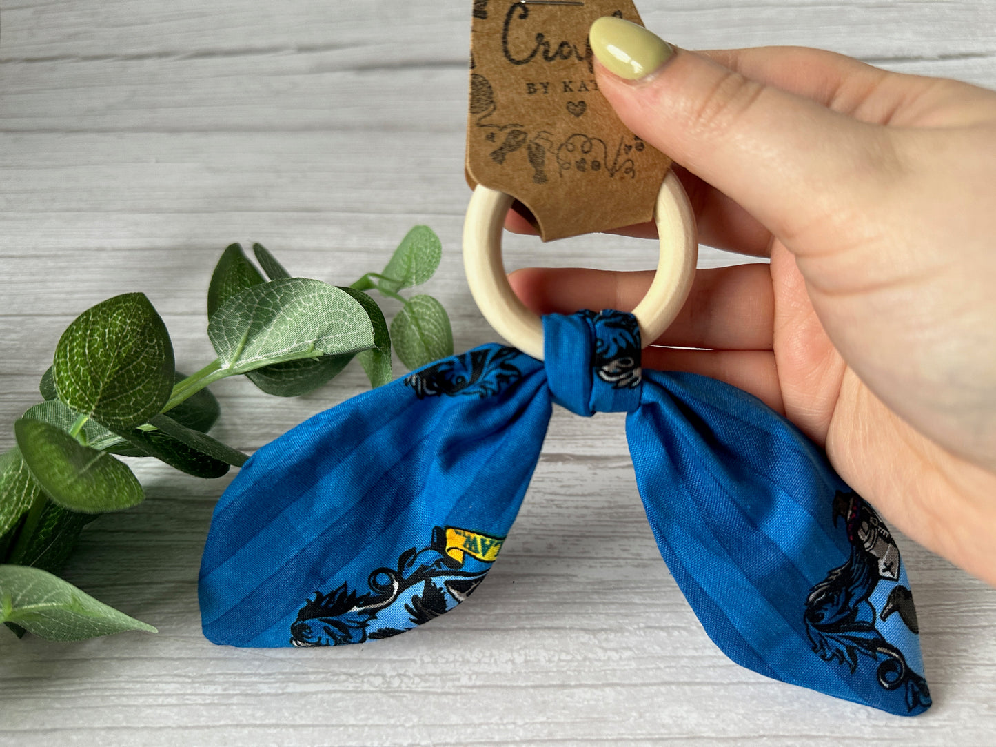 Cotton & Bamboo Baby Teething Rattle - Harry Potter's Ravenclaw