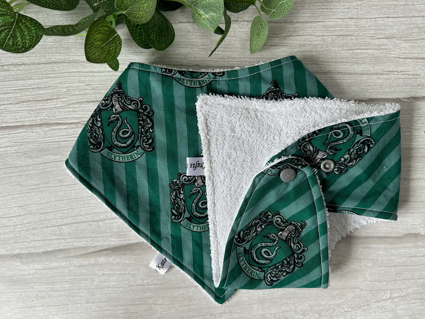 Cotton & Terry Towelling Baby Bandana Bib - Harry Potter's Slytherin