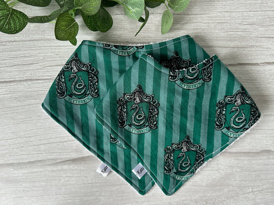 Cotton & Terry Towelling Baby Bandana Bib - Harry Potter's Slytherin